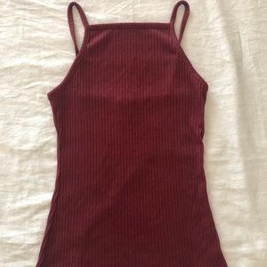 Womens Burgundy Justify Tanktop